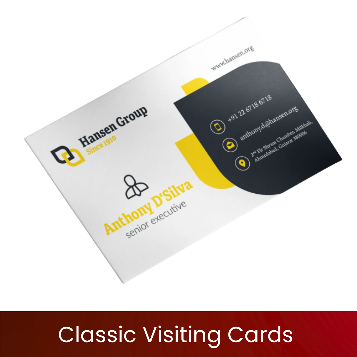Classic Visiting Cards | 300 GSM Premium Art Card | Double-Sided Full-Colour Print | Crisp Professional Finish | Matte/Gloss Lamination | Classic Business Cards for Offices & Startups | Excel Print
