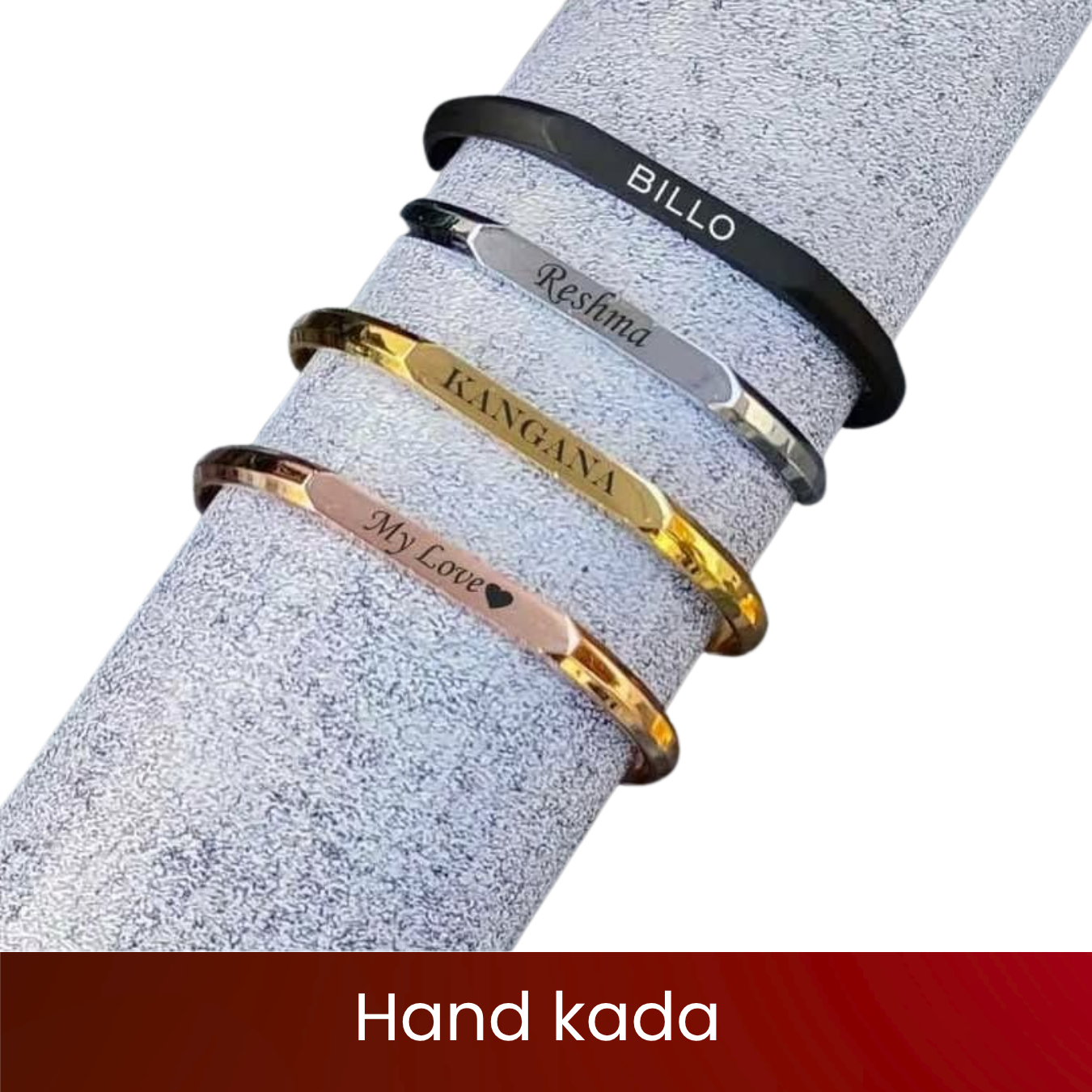Customised Hand Kada | Personalised Engraved Steel Kada | Name & Special Date | Premium Polished Finish | Gift-Ready Packaging | Engraved Kada for Gifting, Birthdays & Occasions | Excel Print