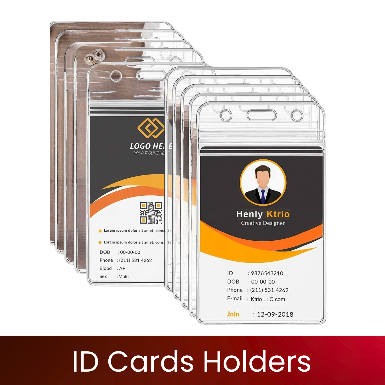 ID Card Holders | Transparent PVC & Acrylic Badge Holders | Single & Double Card Slots | Durable Scratch-Resistant | Vertical/Horizontal | ID Card Holders for Offices, Schools & Events | Excel Print - Image 4