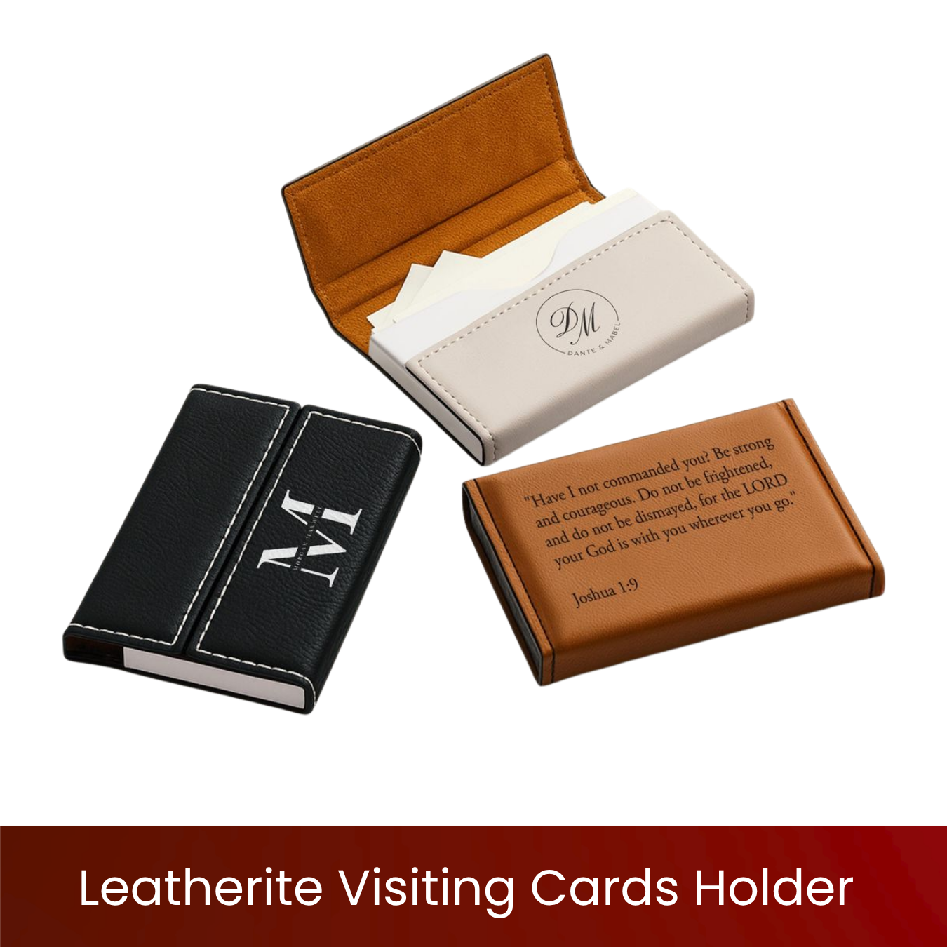 Leatherette Visiting Card Holder | Premium PU Leather Card Case | Elegant Soft-Touch Finish | Holds 18-20 Cards | Custom Name & Logo | Leatherette Card Holders for Office & Gifting | Excel Print