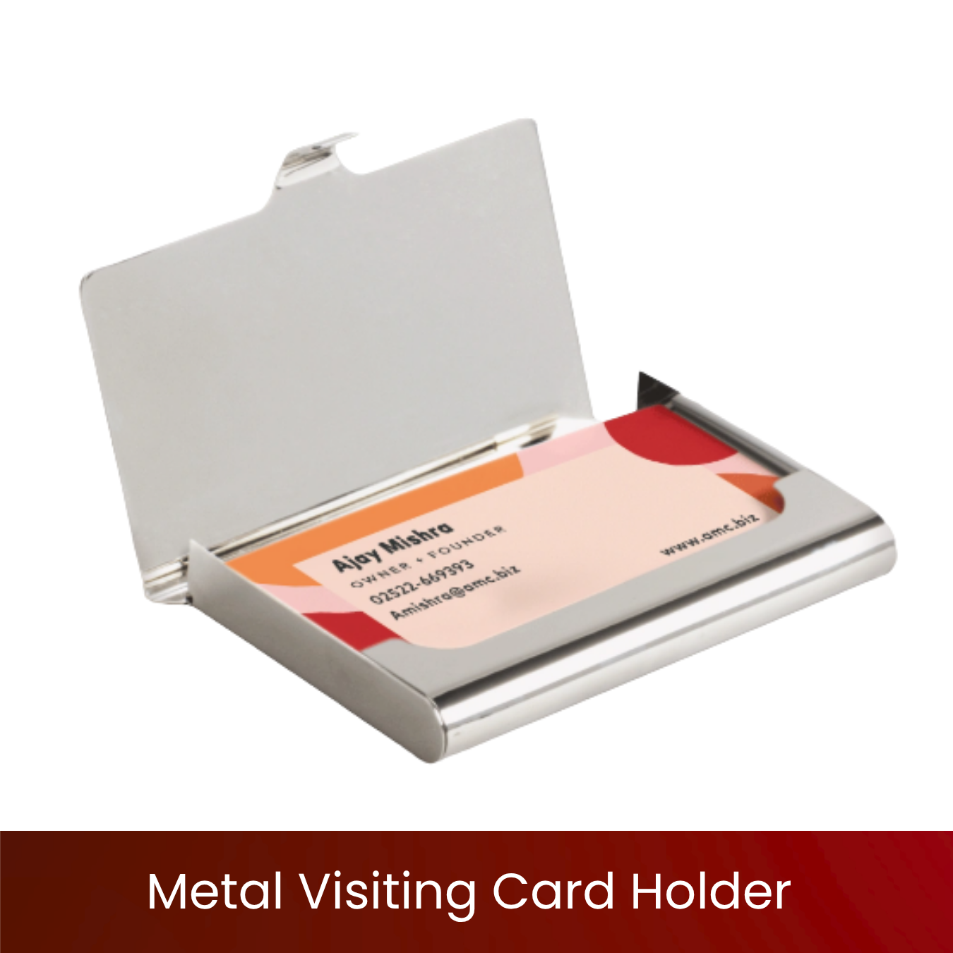 Metal Visiting Card Holder | Premium Stainless Steel Card Case | Sleek Slim Pocket Design | Holds 15-20 Cards | Custom Logo Engraving | Metal Card Holders for Office & Corporate Gifts | Excel Print
