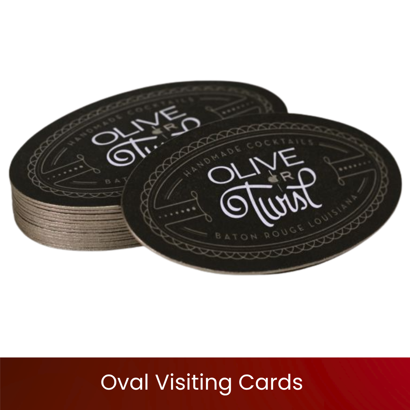 Oval Visiting Cards | 350 GSM Die-Cut Business Cards | Elegant Oval Shape | Full-Colour Premium Print | Matte/Gloss Lamination | Oval Visiting Cards for Boutiques & Premium Brands | Excel Print