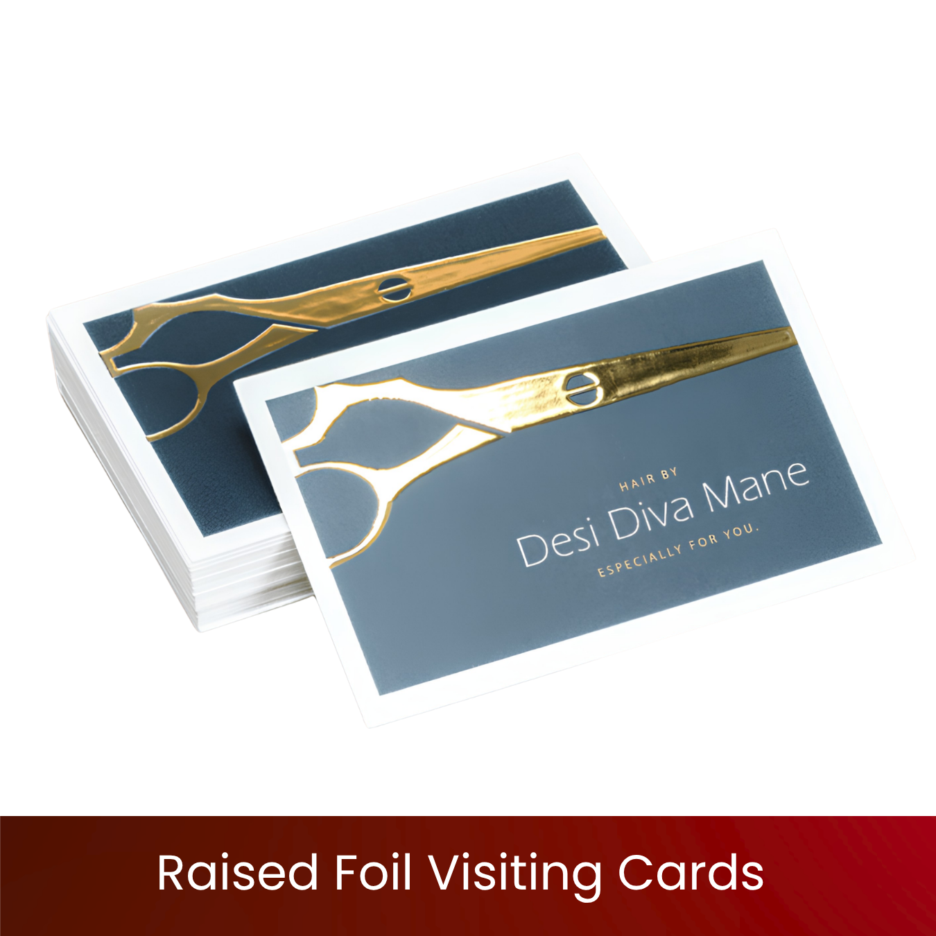 Raised Foil Visiting Cards | 400 GSM Luxury Business Cards | Gold & Silver Foil Stamping | Embossed Metallic Shine | Velvet Matte Base | Foil Visiting Cards for Premium & Corporate Branding | Excel Print
