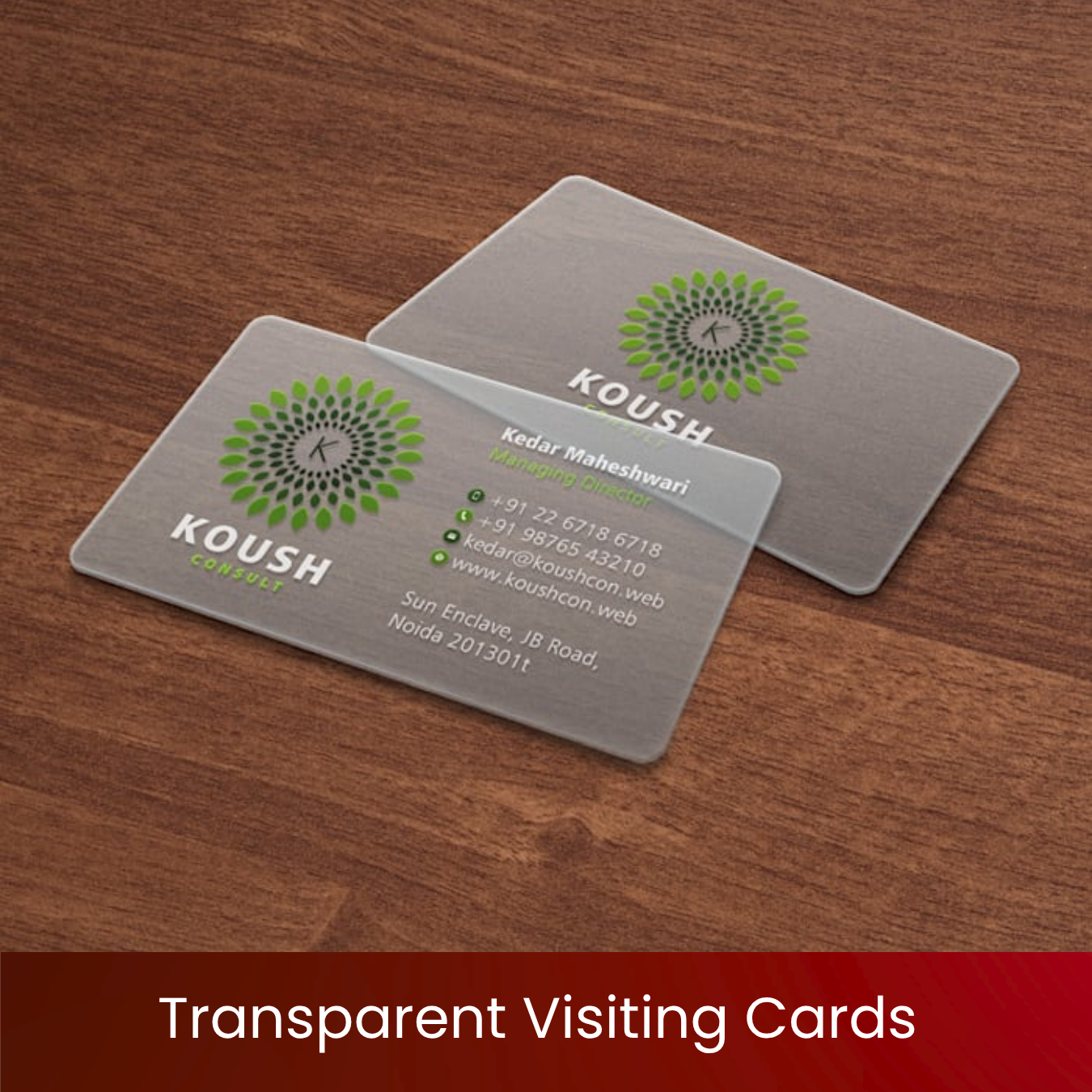 Transparent Visiting Cards | Frosted Plastic Business Cards | See-Through Modern Look | Waterproof & Durable | Custom Full-Colour Print | Transparent Visiting Cards for Premium Brands | Excel Print