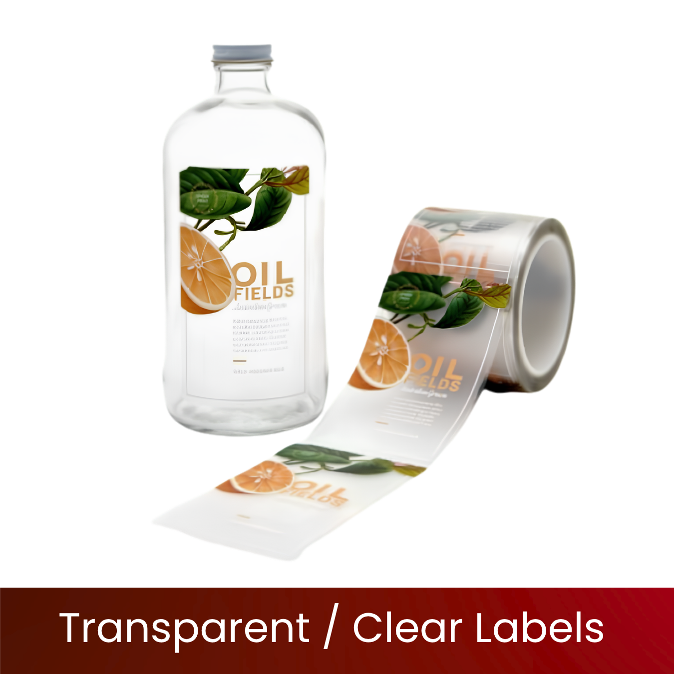 Transparent & Clear Labels | Custom See-Through Vinyl Labels | No-Label Glass Look | Waterproof Durable Adhesive | Vibrant Full-Colour Print | Clear Labels for Bottles, Jars & Cosmetics | Excel Print