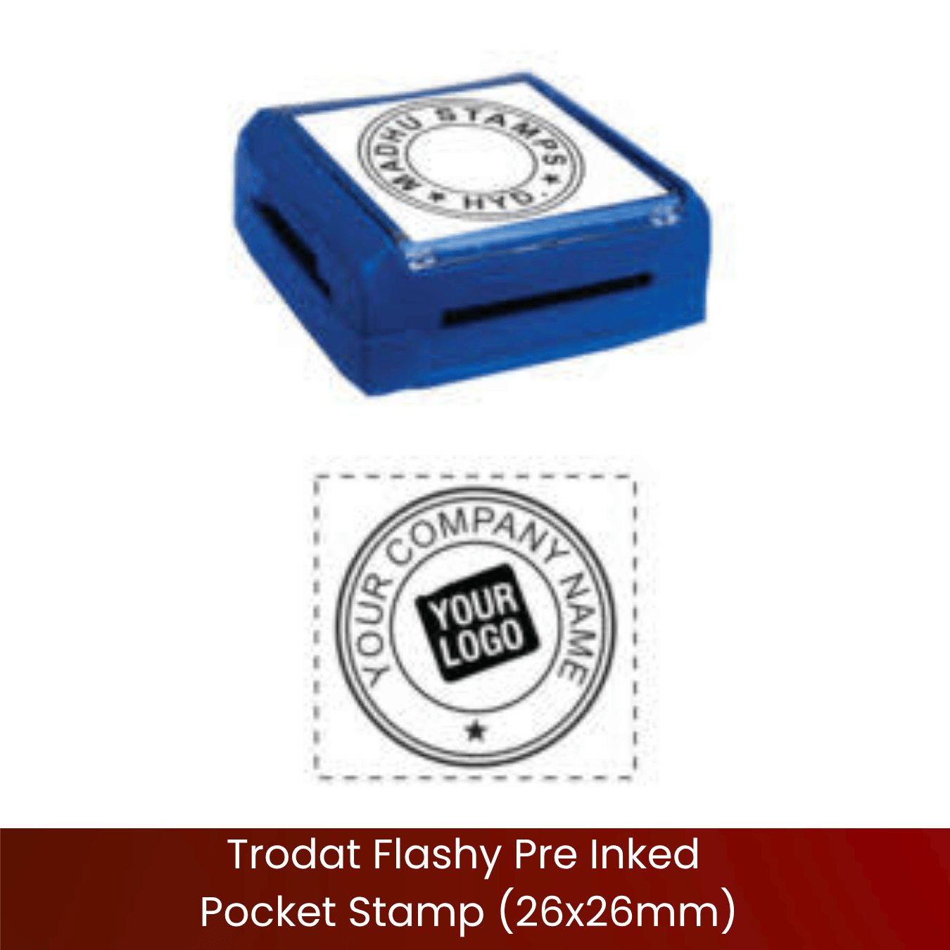 Trodat Flashy Pre Inked Pocket Stamps (26x26mm)
