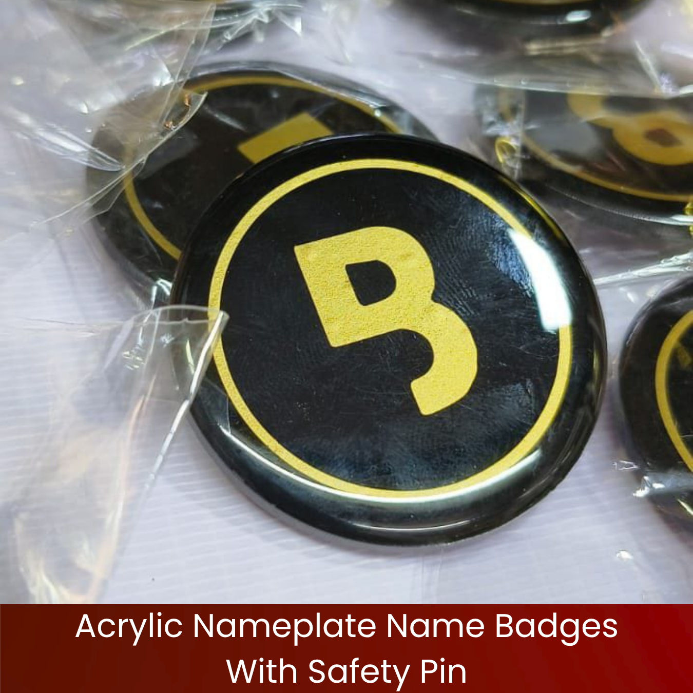 Acrylic Nameplate Name Badges With Safety Pin DN 11398
