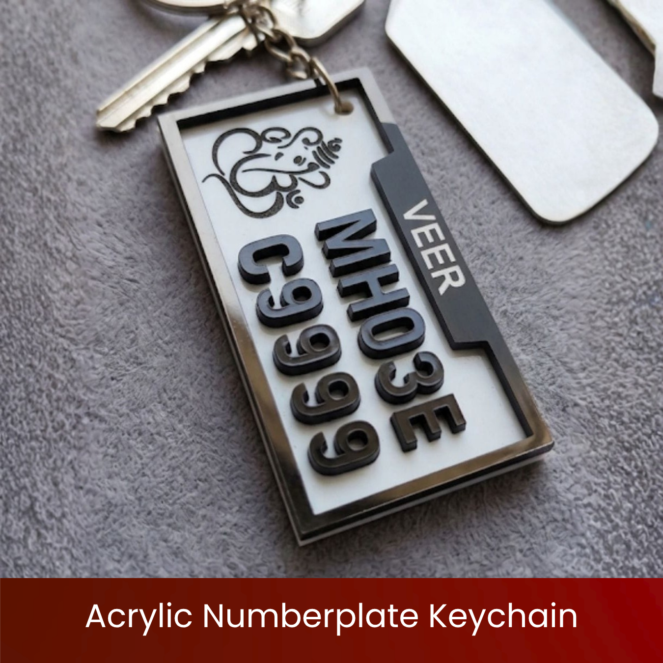 Acrylic Numberplate Keychain