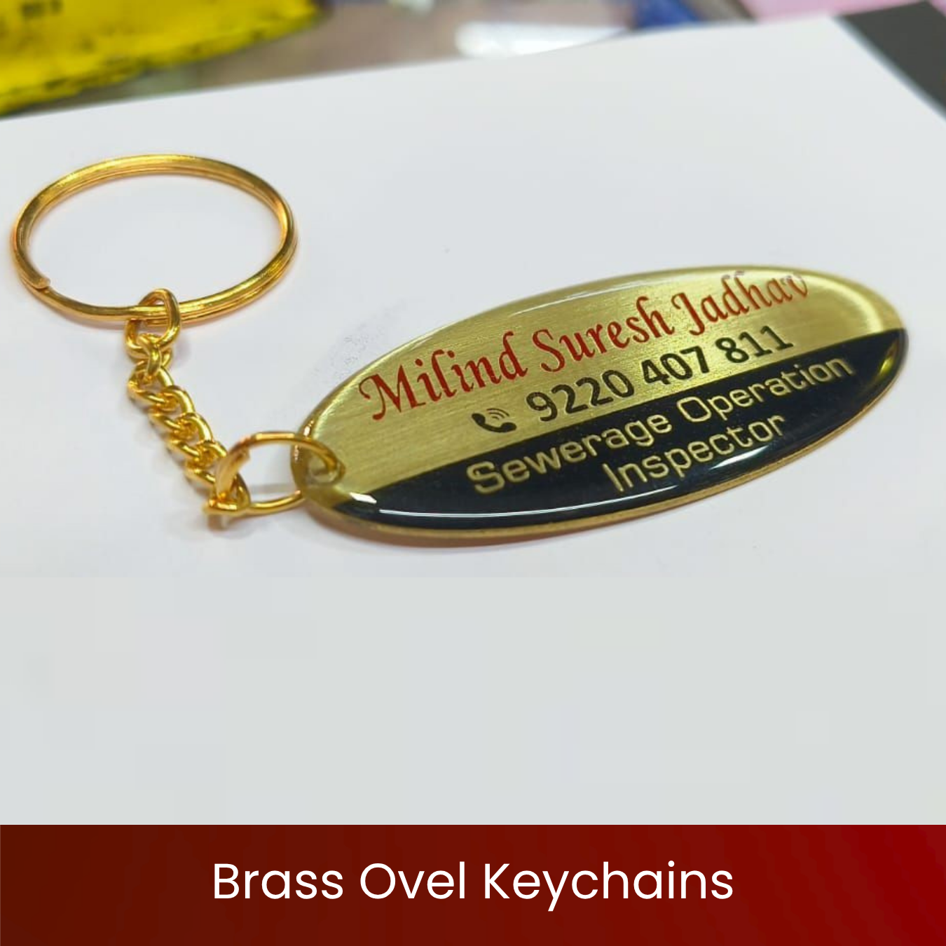 Brass Ovel Keychains