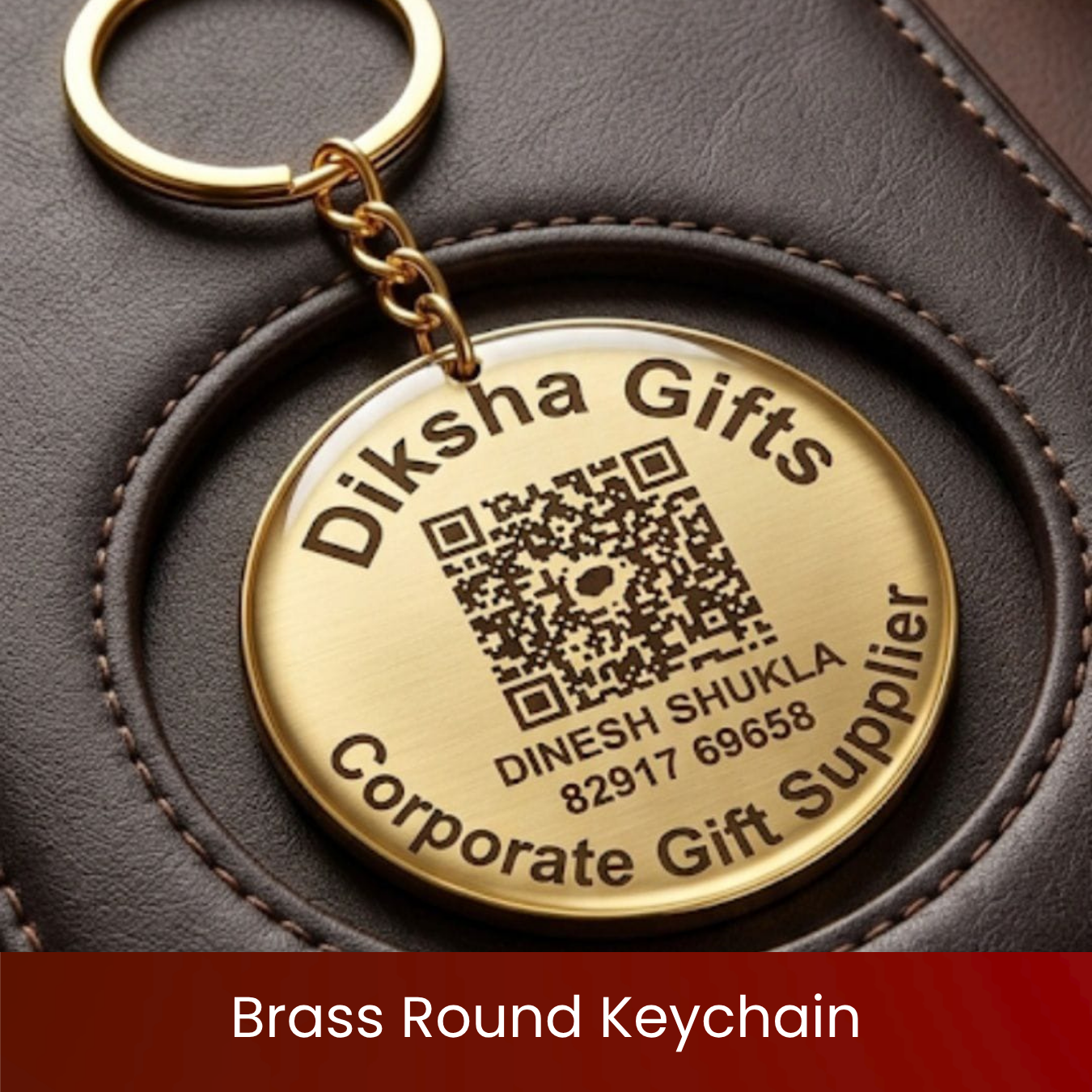 Brass Round Keychain