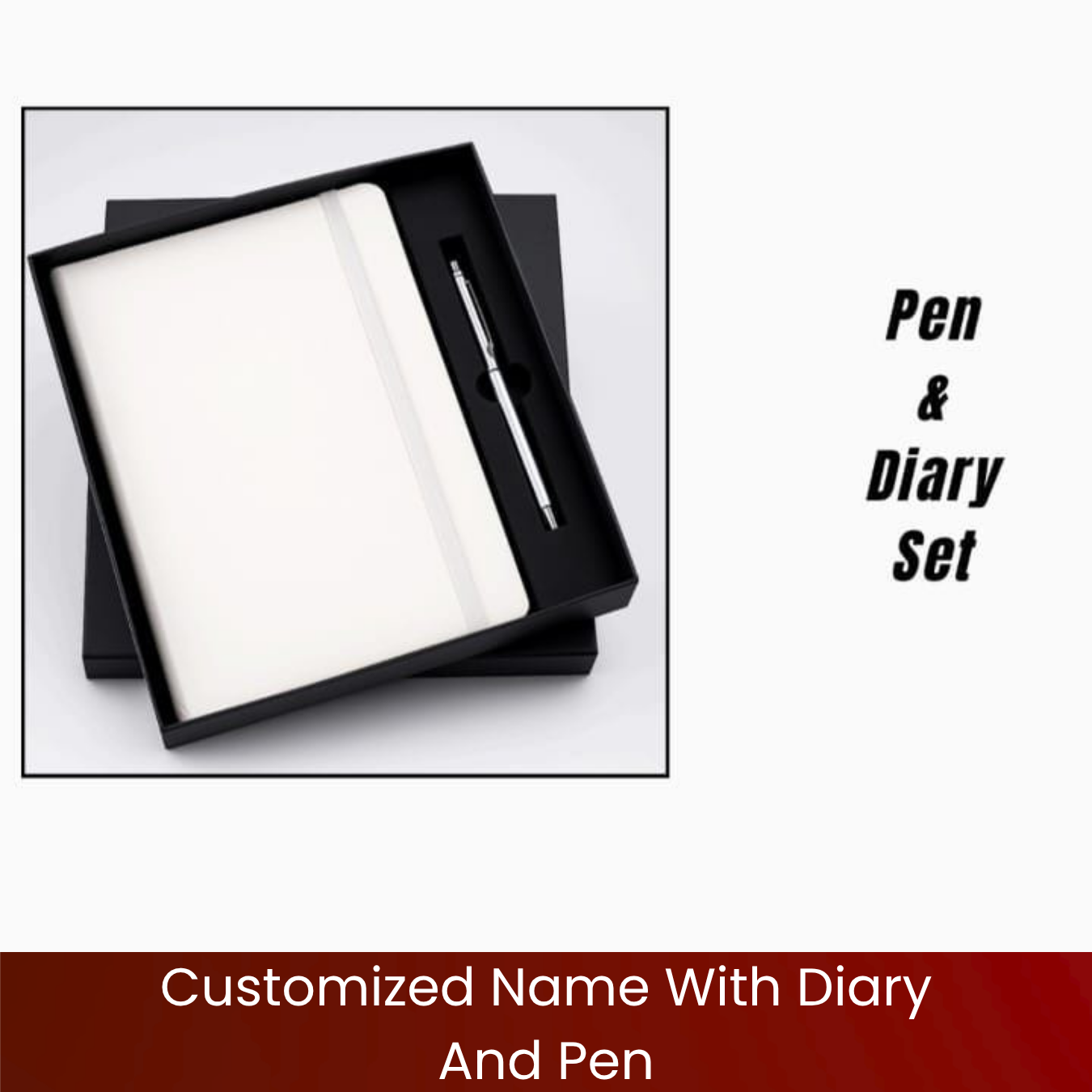 Customized Name With Diary And Pen