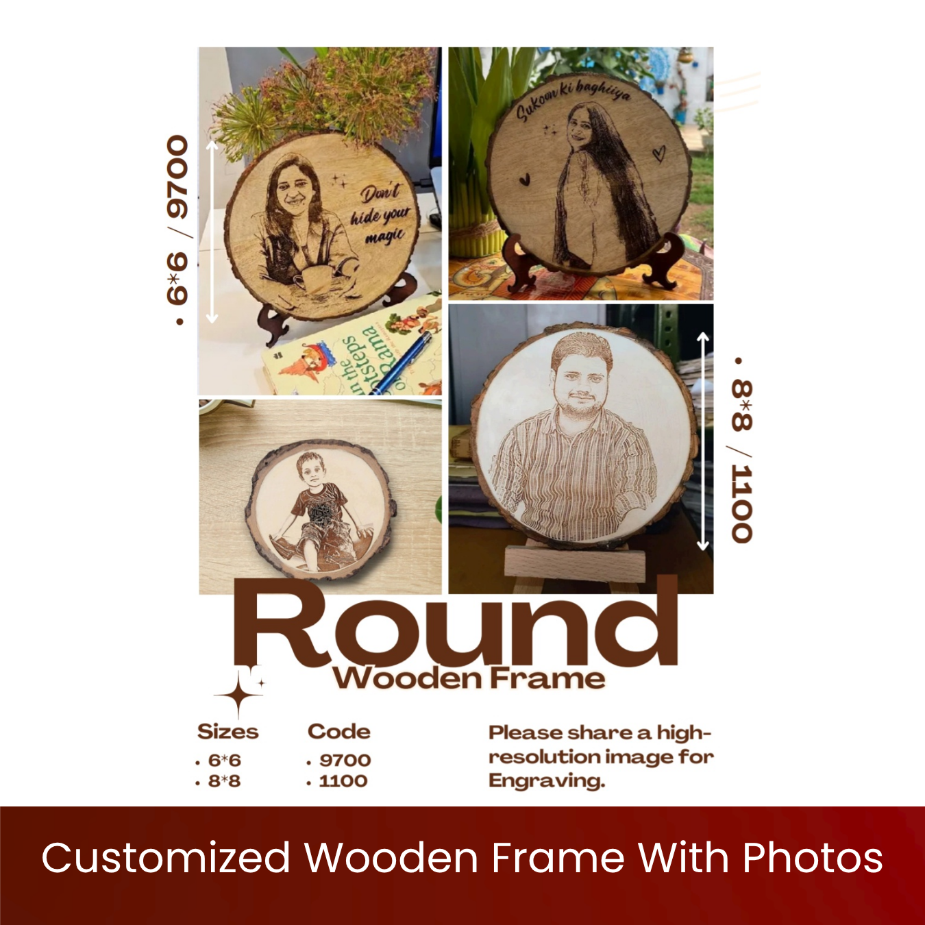 Customized Wooden Frame With Photos - Image 2