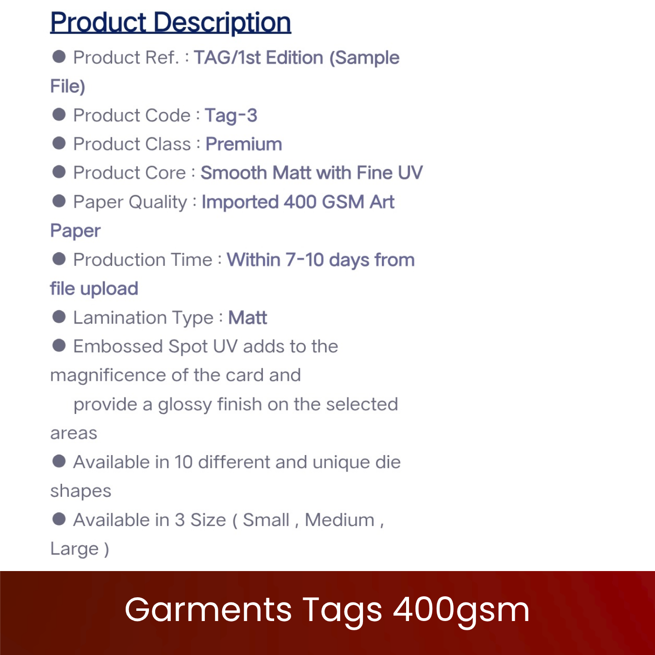 Garments Tags 400gsm - Image 3