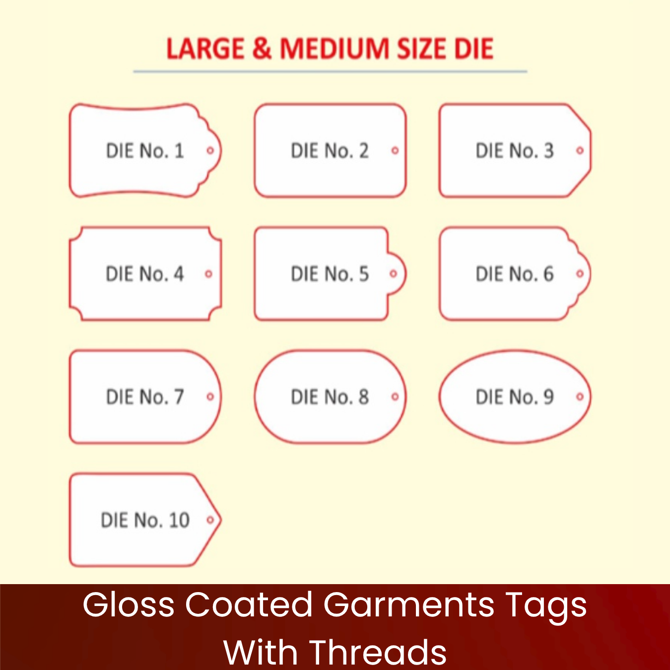Gloss Coated Garments Tags With Threads - Image 2