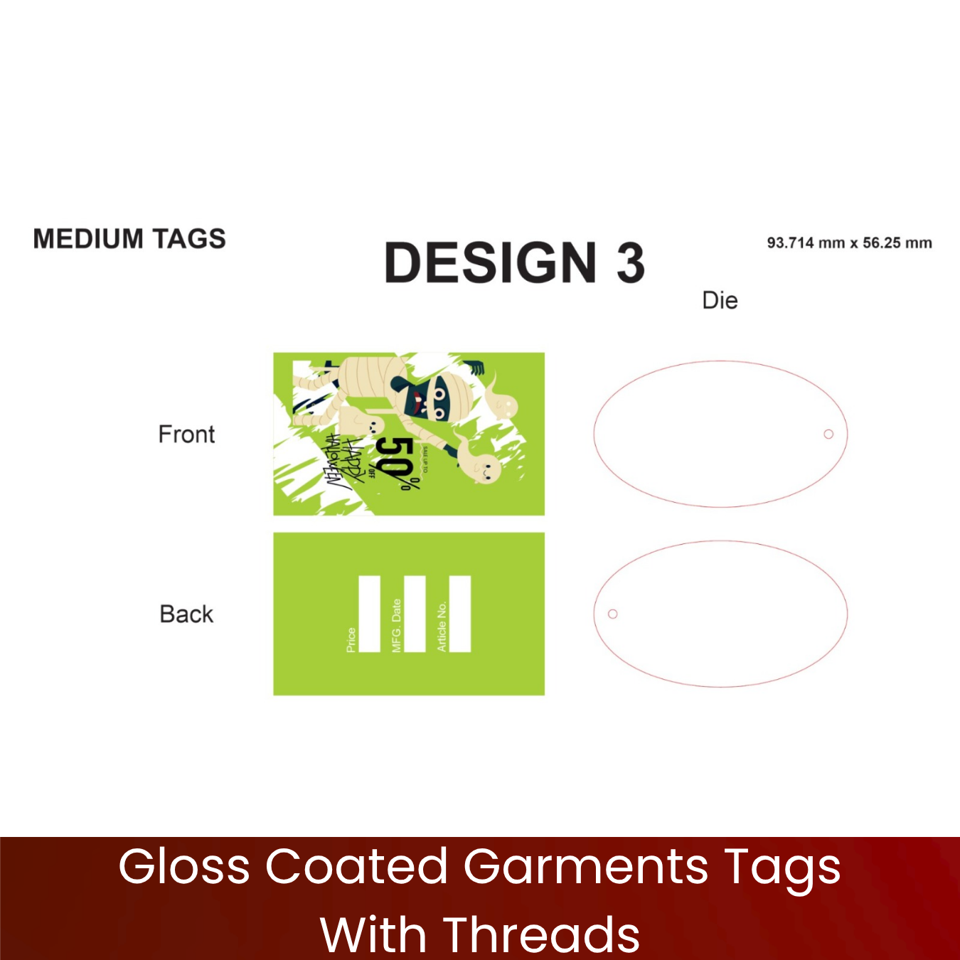 Gloss Coated Garments Tags With Threads - Image 7