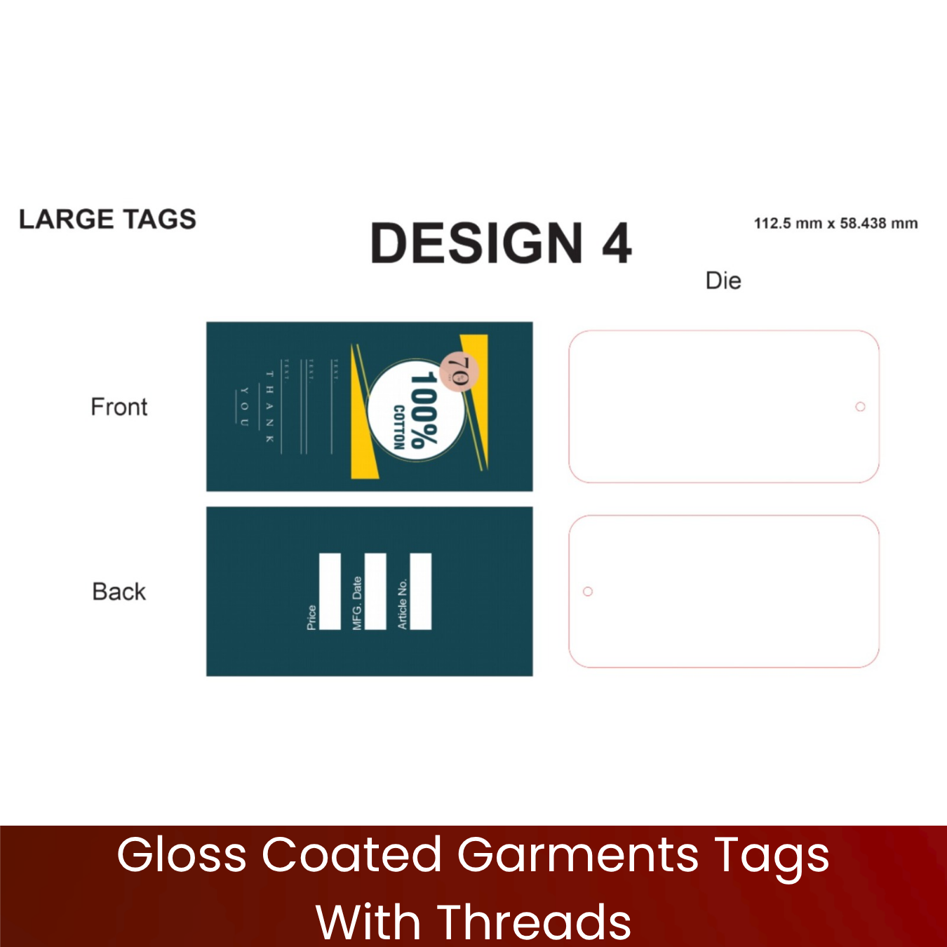 Gloss Coated Garments Tags With Threads - Image 8