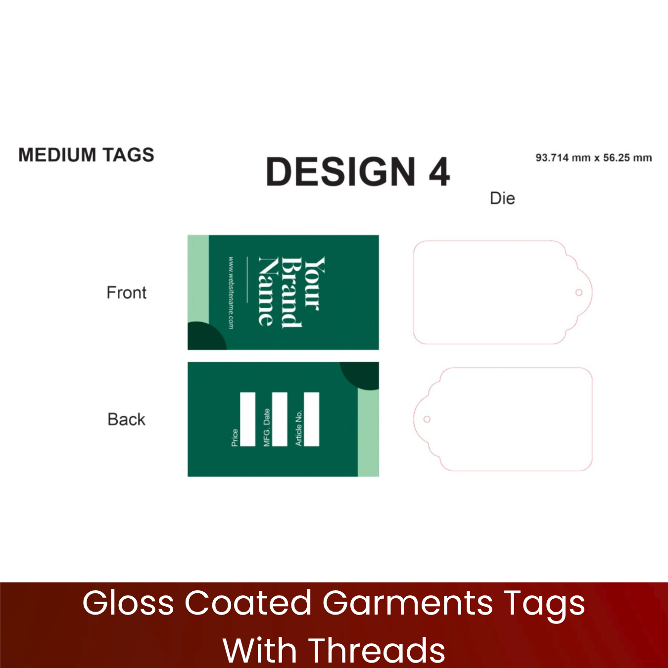 Gloss Coated Garments Tags With Threads - Image 9