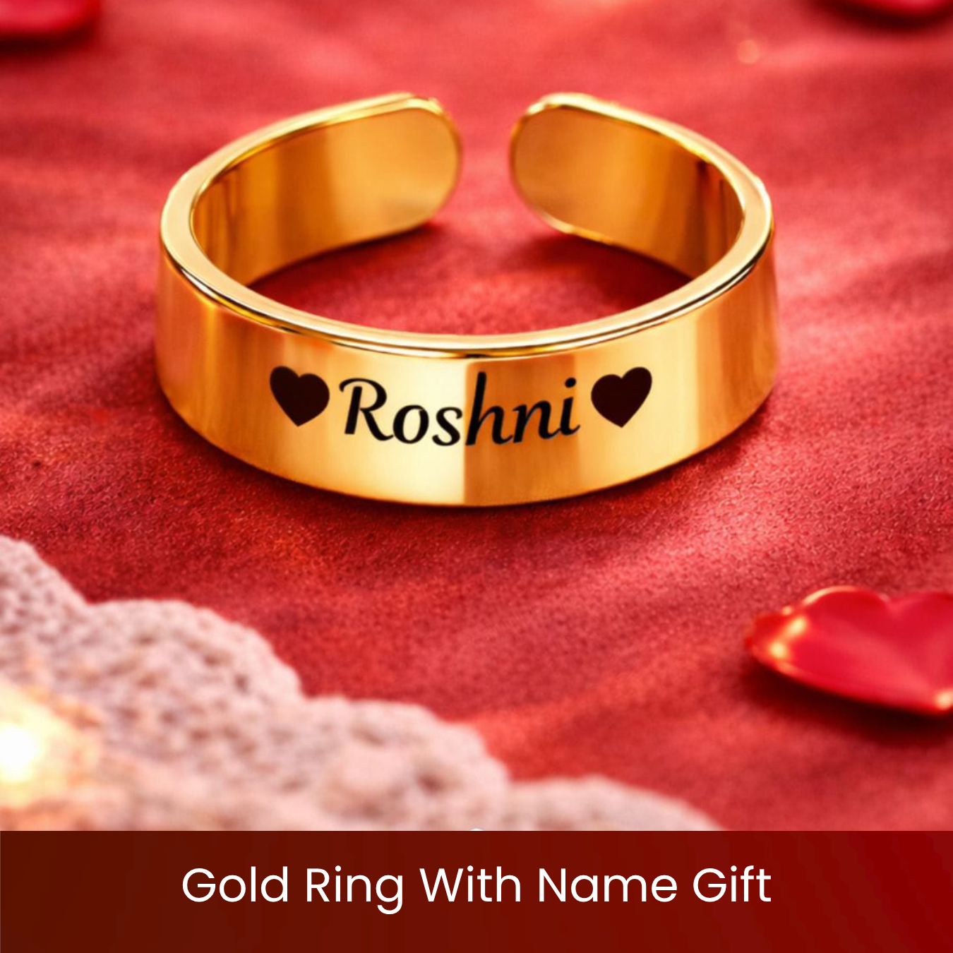Gold Ring With Name Gift