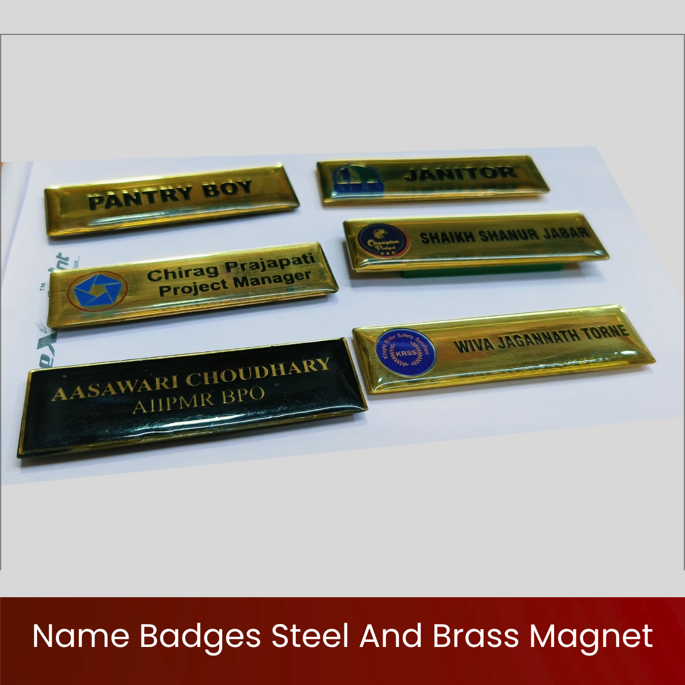 Name Badges Steel And Brass Magnet - Image 2