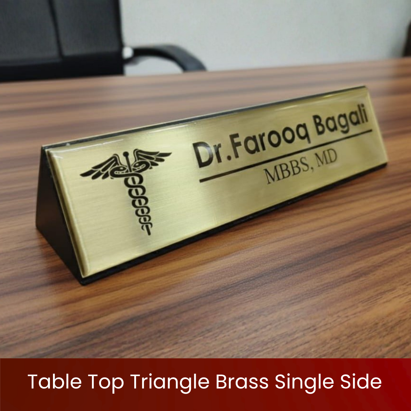 Table Top Triangle Brass Single Side